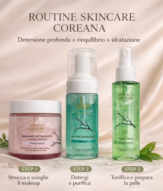 Kit Skincare Coreana Completa Viso – Detersione Profonda + Tonificazione – Bellezza Naturale